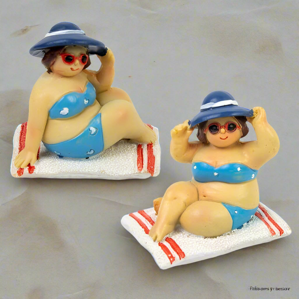 Fat Ladies Sitting on Towels