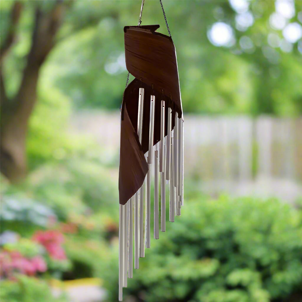 Coconut Leaf Wind Chimes - Chocolate