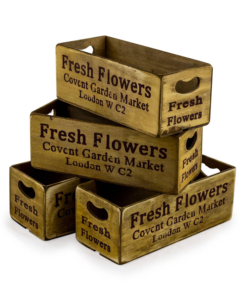 Antiqued "Covent Garden" Wooden Boxes