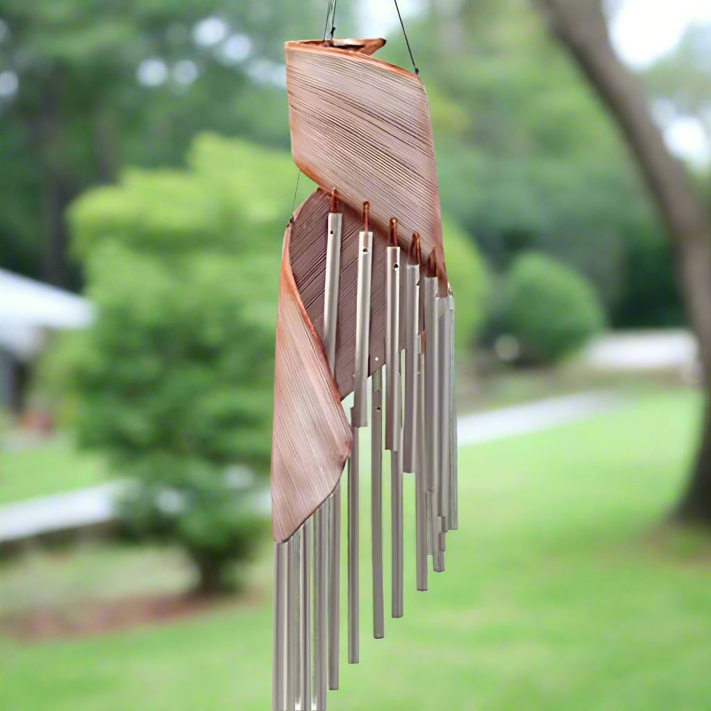 Coconut Leaf Wind Chimes - Whitewash