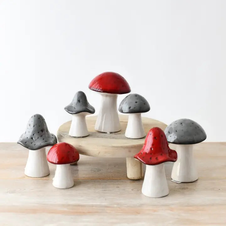 Grey Ceramic Mushroom - Large