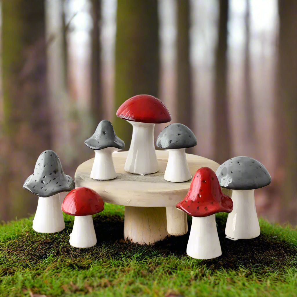 Large Grey Ceramic Mushroom