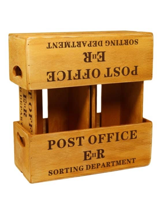Antiqued "Post Office Sorting Dept" Wooden Box