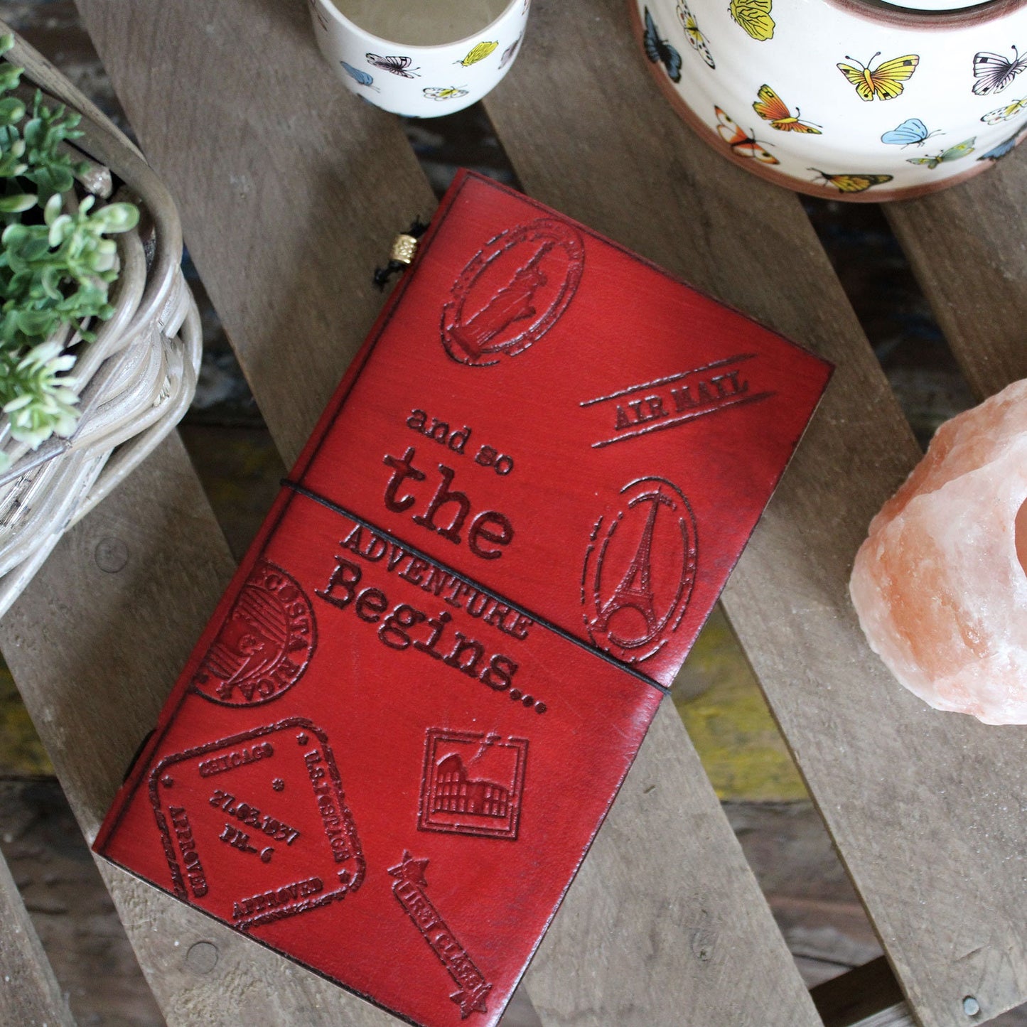 Handmade Leather Journal - Be the Change - Brown