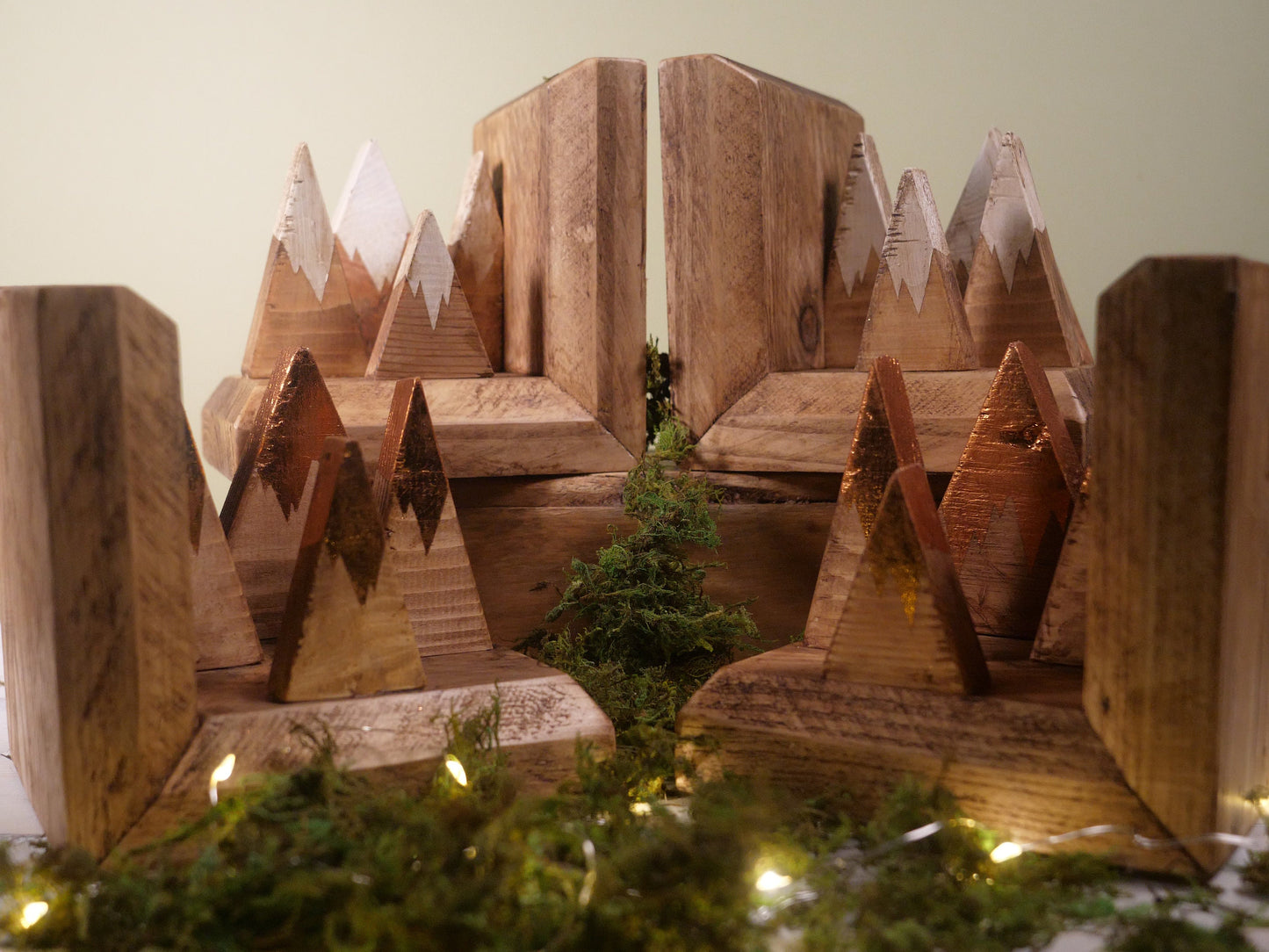 Rustic MOUNTAIN Wooden BOOKENDS | country home décor sturdy book ORGANISER accessories vintage natural design colour options perfect gift