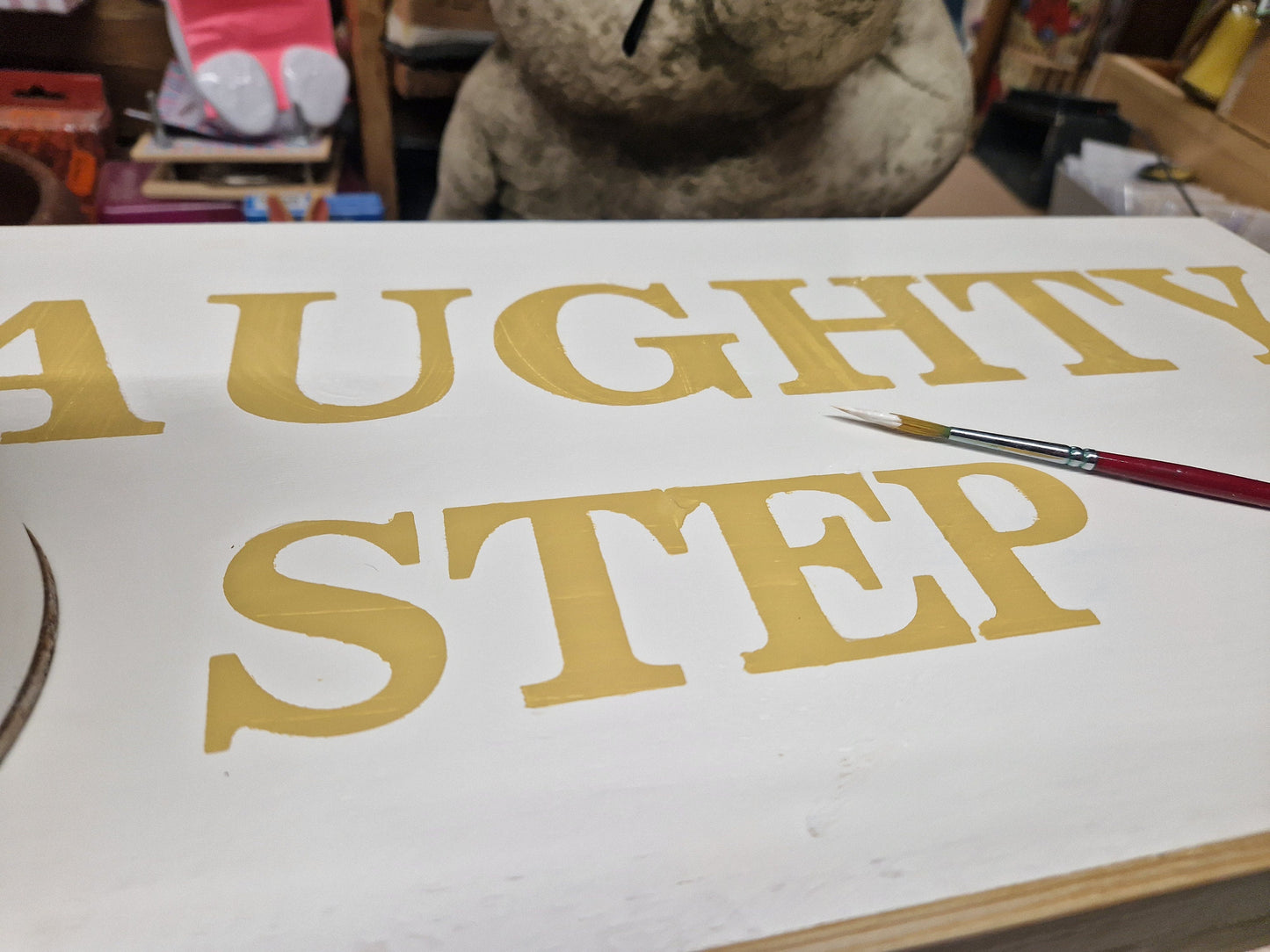 Naughty Step, solid aged wood naughty step handmade and painted vintage styling. Sturdy Build step quirky stool