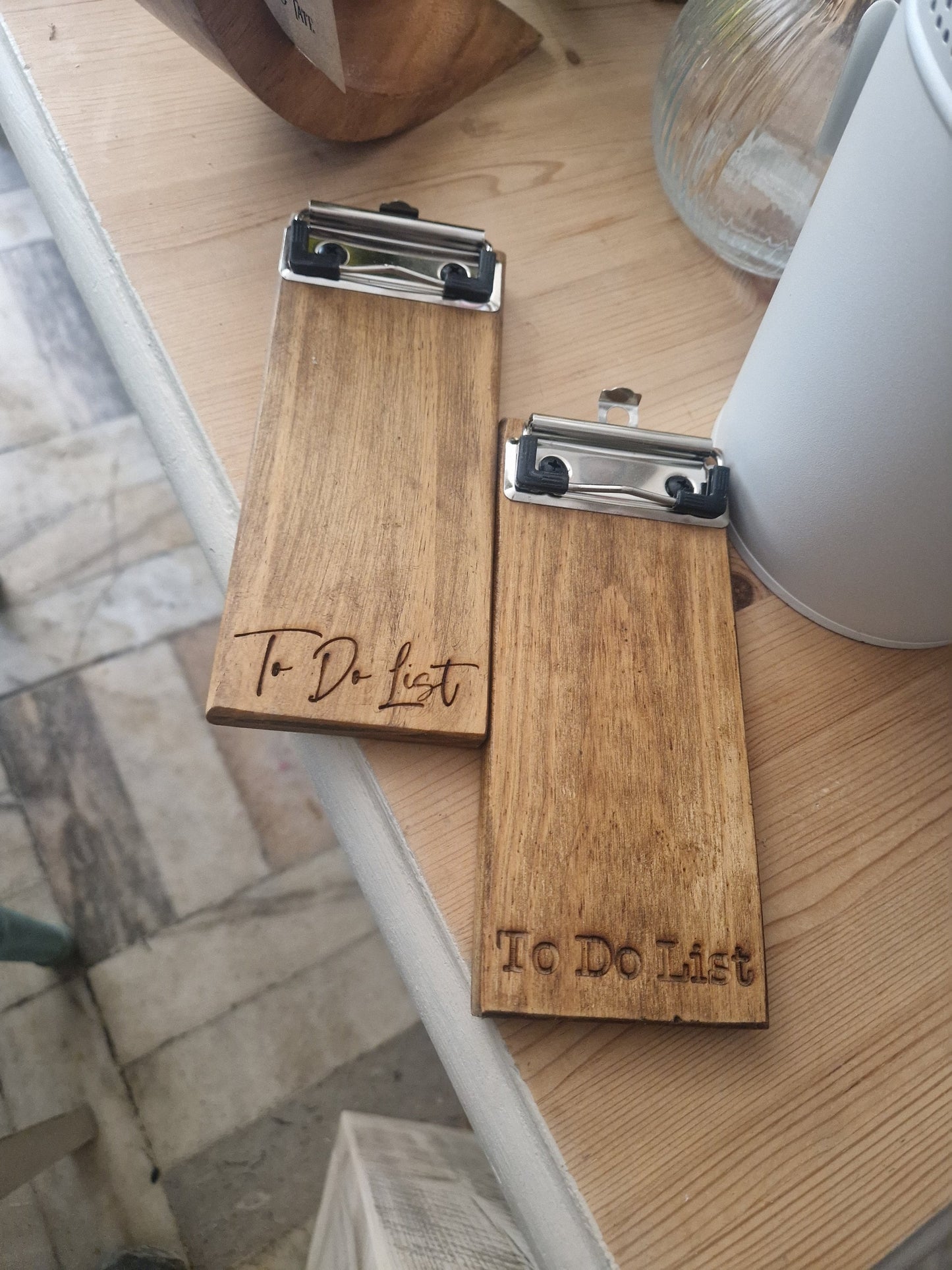 Wooden To Do List clip pad note taking engraved shopping check list - personalisation available Just ask