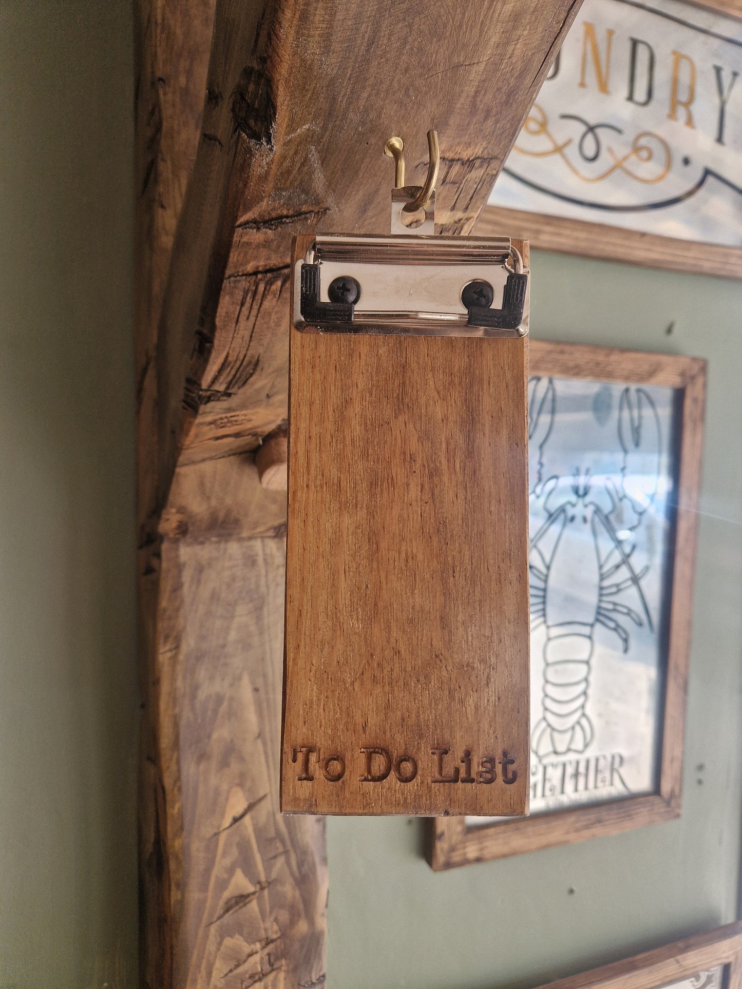 Wooden To Do List clip pad note taking engraved shopping check list - personalisation available Just ask