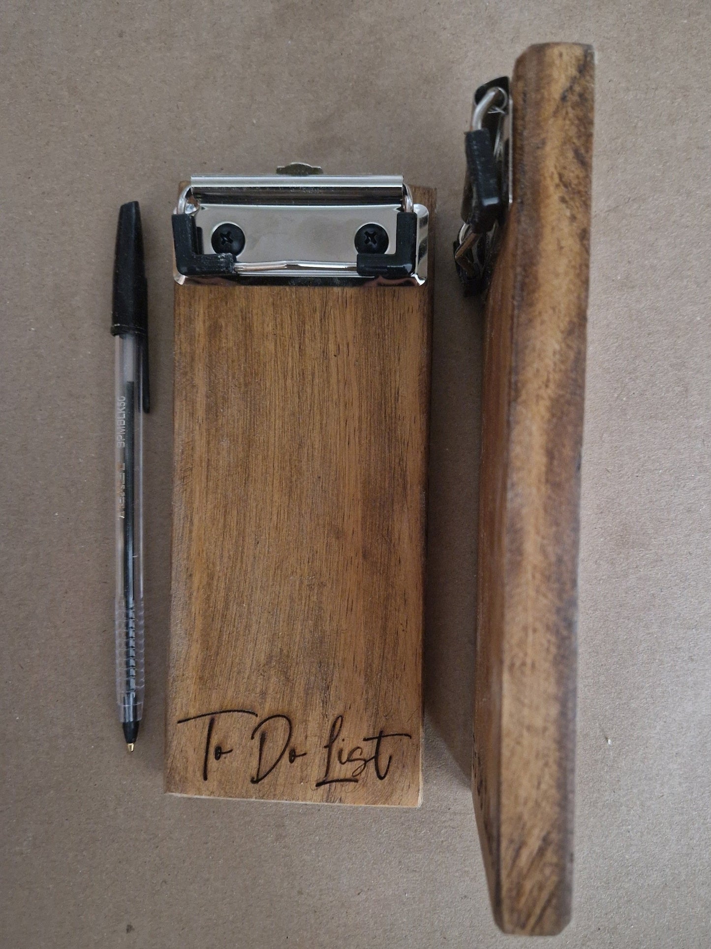 Wooden To Do List clip pad note taking engraved shopping check list - personalisation available Just ask