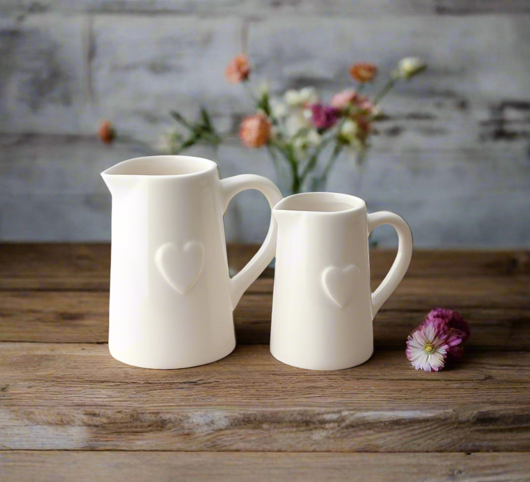 Ceramic Heart Jug - 11cm