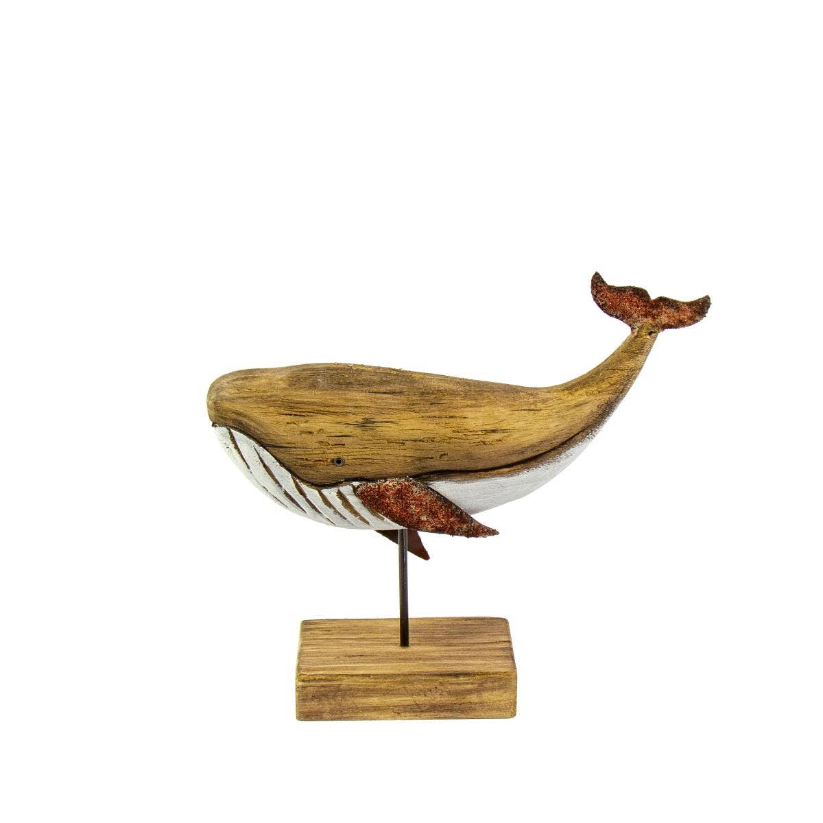 Rusty Whale on Stand Small