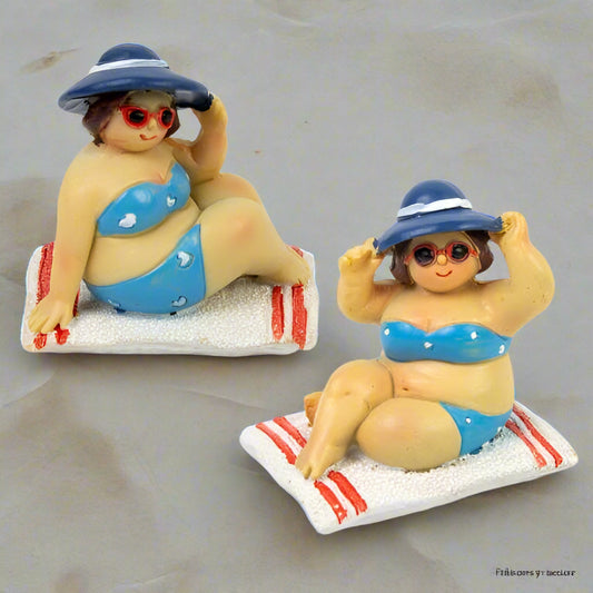Fat Ladies Sitting on Towels