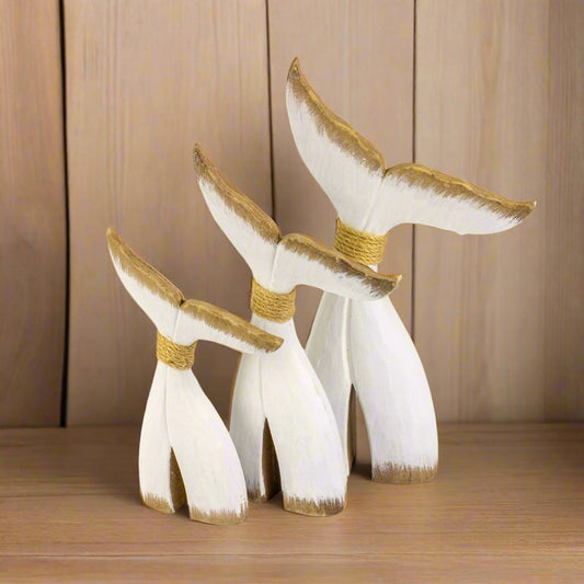 Wooden Whale Tails - Set of 3
