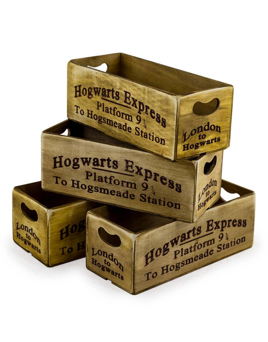 Antiqued "Platform 9 & 3/4" Wooden Boxes