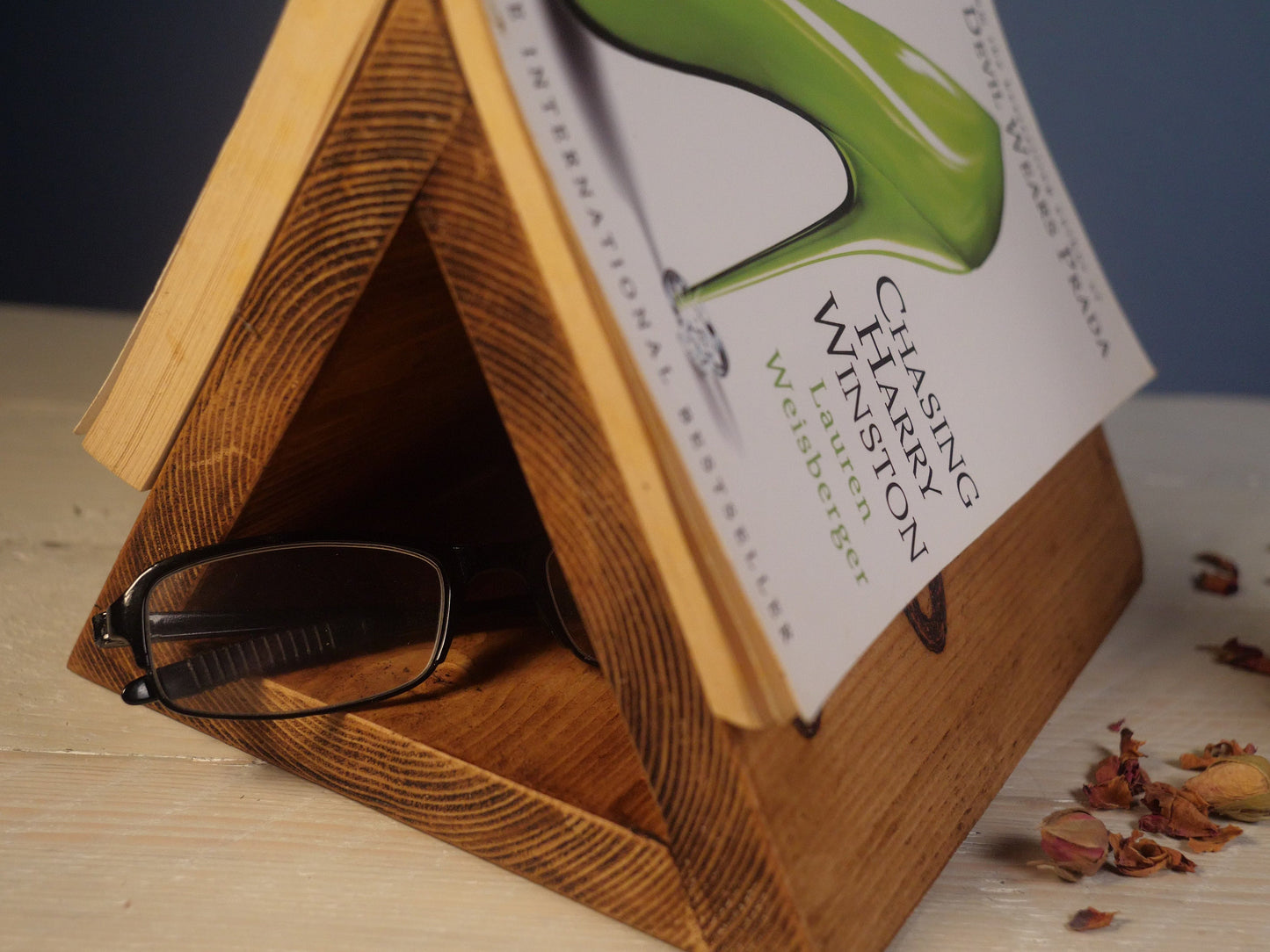 MUM Wooden BOOKREST - Mothers Bookmark, page saver - Handmade Bedside table ORGANISER, Glasses & Phone Stand night light Mothers Day