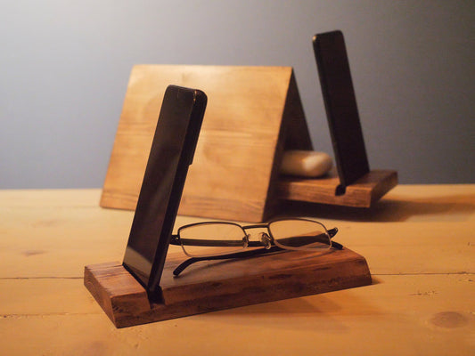 WOODEN Triangle BOOKREST and Phone Stand | Book ORGANISER | Bedside table phone and Glasses Stylish page saver Handmade personalised Gift