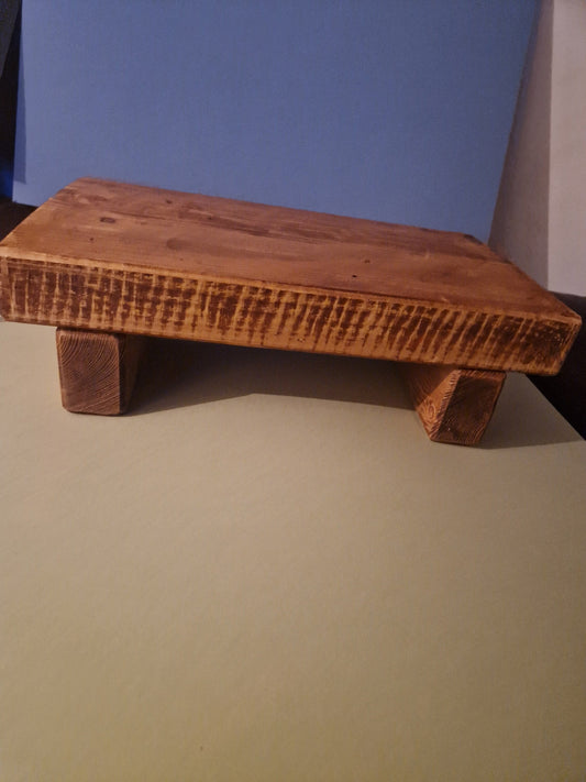 Stepping STOOL, sturdy wood rustic STEP. Painted with voc friendly Chalk paint & finished with browning wax, kitchen stool Brass pin Finish