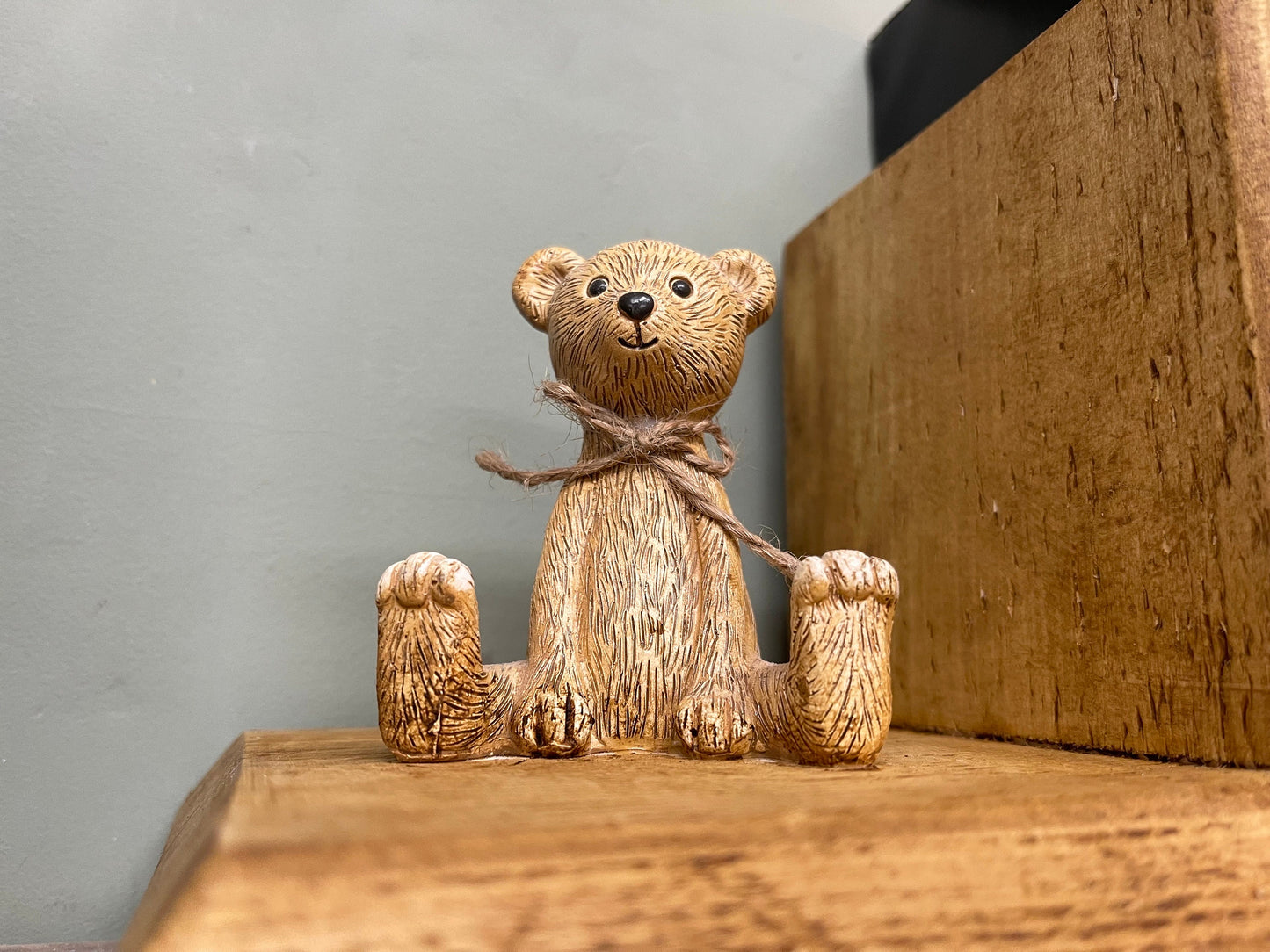 Rustic Bear Wooden BOOKENDS | country home décor sturdy book ORGANISER accessories vintage natural design colour options perfect gift