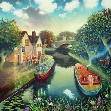 On the Canal Greeting Card Blank Inside 160 x 160mm