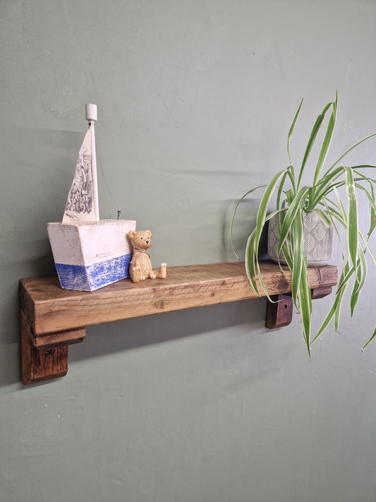 Thick Rustic Wooden Shelf wood support brackets custom size