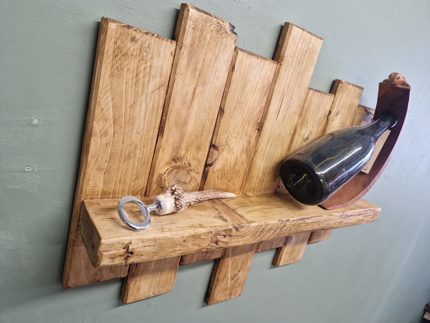 Floating wood panel Shelf rustic reclaimed pallet style shiplap wall decor storage