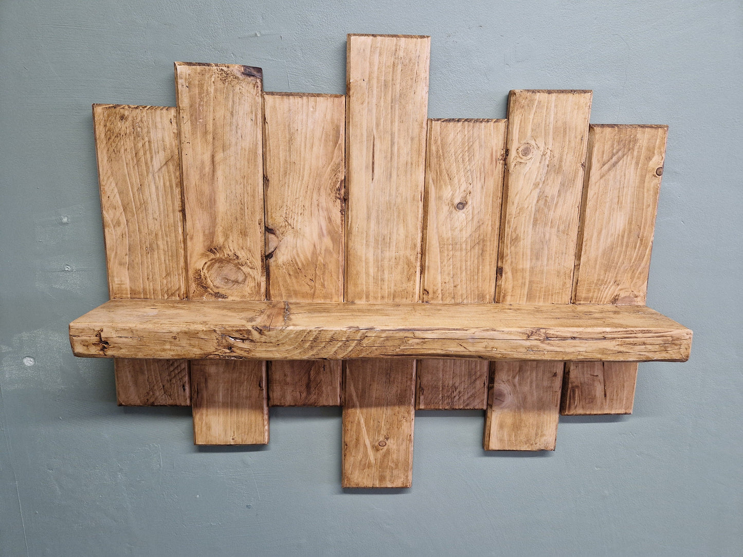 Floating wood panel Shelf rustic reclaimed pallet style shiplap wall decor storage