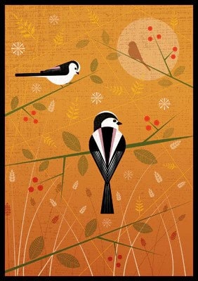 Long Tail Tits Greeting Card Blank Inside 120 x 170mm