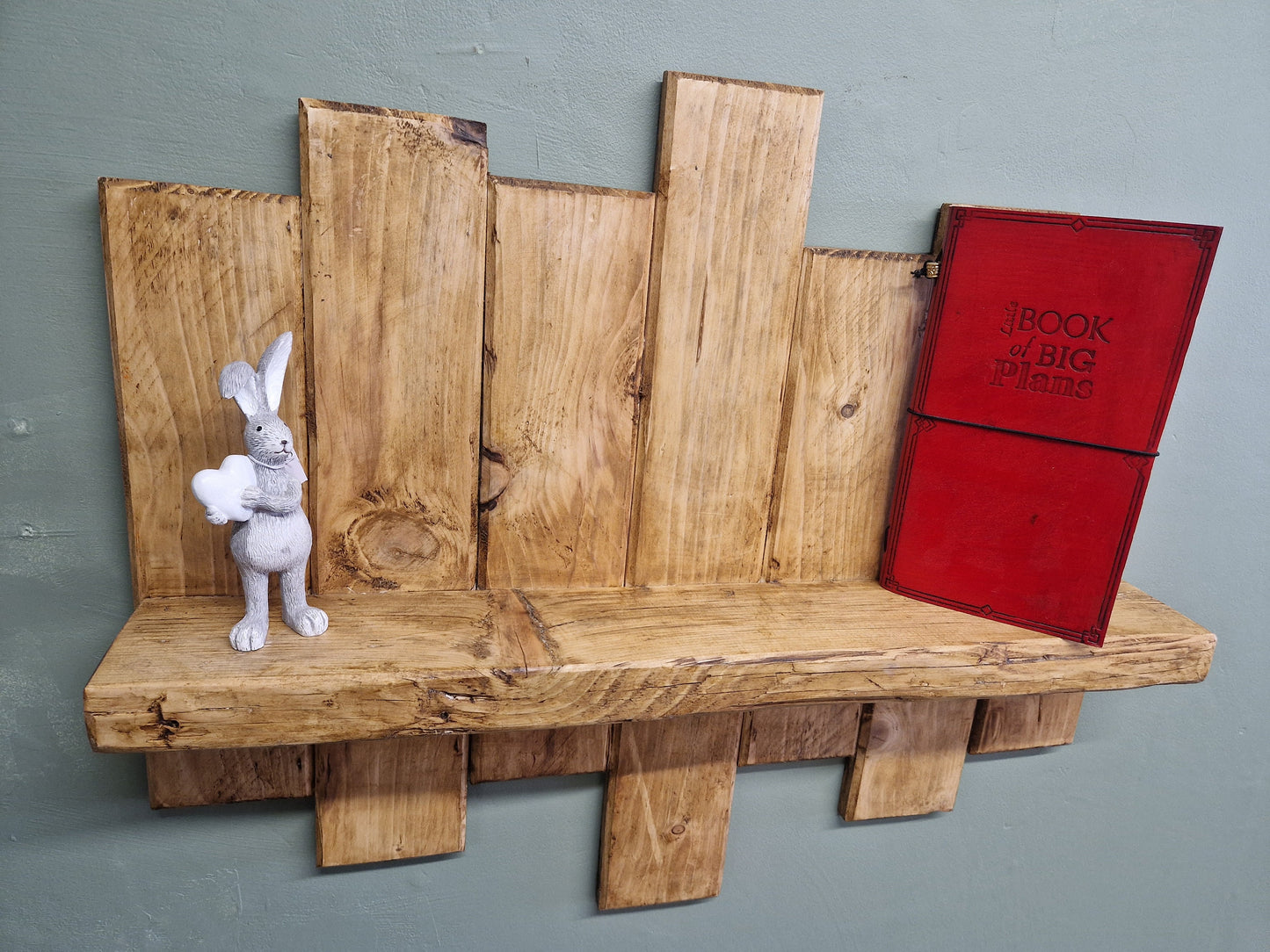 Floating wood panel Shelf rustic reclaimed pallet style shiplap wall decor storage